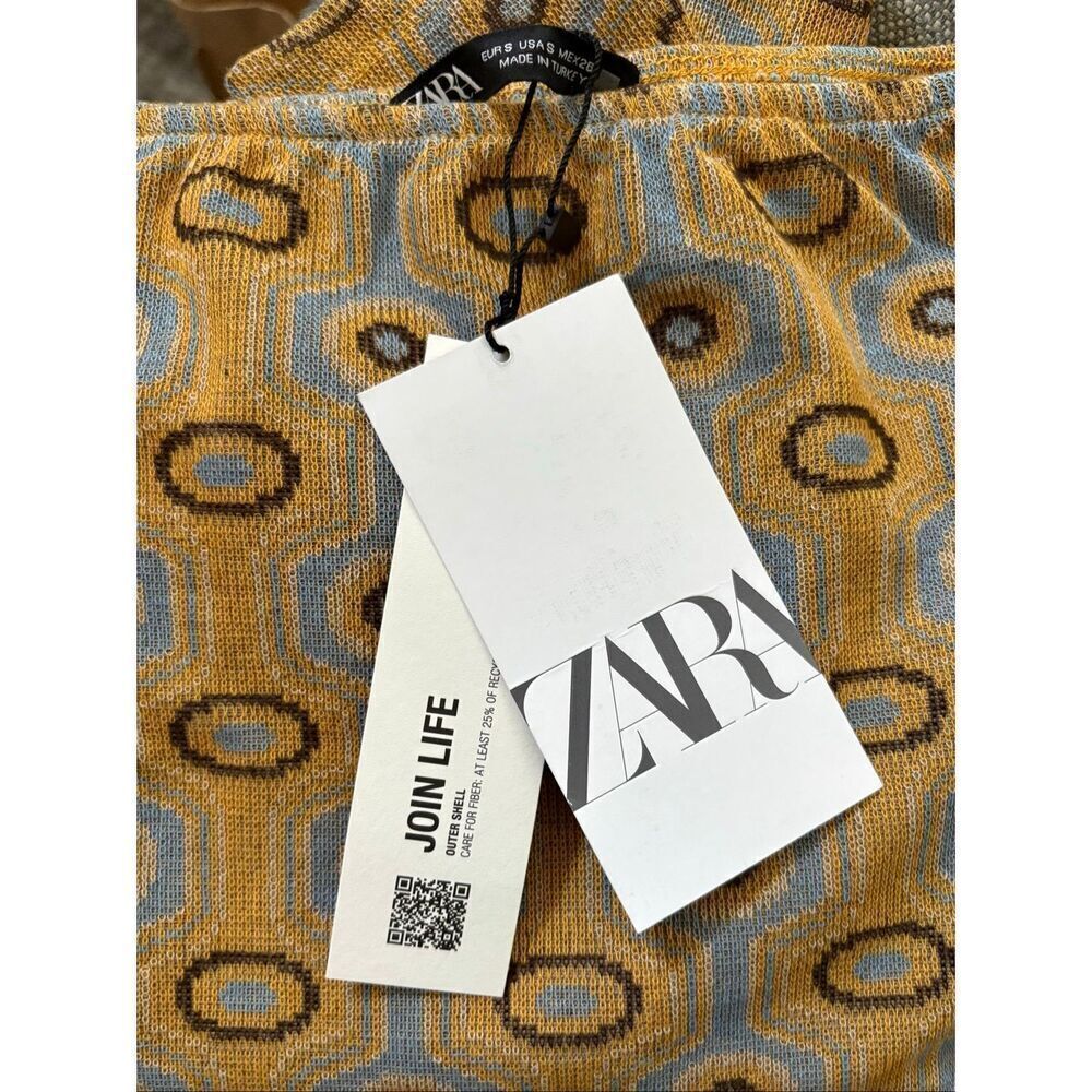 NEW ZARA Women’s Small Jacquard Knit Long Sleeve Top - Picture 10 of 12